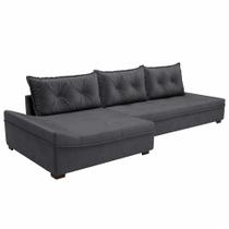 Sofá de Canto Guarapari Veludo Grafite Sofá de Canto Guarapari Veludo Grafite