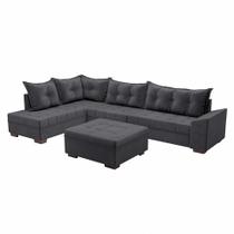 Sofá de Canto Itapema Veludo Grafite Sofá de Canto Itapema Veludo Grafite