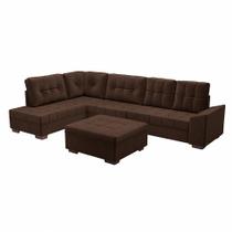 Sofá de Canto Leblon Veludo Café