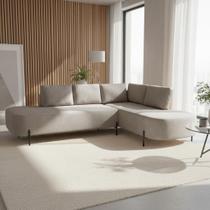 Sofá de Canto Luna Orgânico 265cm para Sala de Estar Yescasa