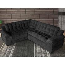 Sofá de canto Madrid Premium 2 metros por 2,45 Suede Velut Preto Sofa na Web Sofá de canto Madrid Premium 2 metros por 2,45 Suede Velut Preto Sofa na Web