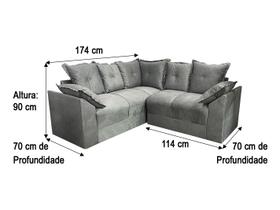 Sofá de Canto Marrom Cappuccino 640 Michele