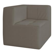 Sofá De Canto Modulado Na Caixa 1 Lugar 77cm Espuma D33 Multimóveis CR45349 Bege Escuro