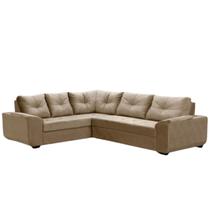 Sofá de Canto Mustang 5 Lugares Veludo Bege 204x250cm Megasul Sofá de Canto Mustang 5 Lugares Veludo Bege 204x250cm Megasul