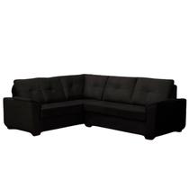 Sofá de Canto Mustang 5 Lugares Veludo Preto 204x250cm Megasul Sofá de Canto Mustang 5 Lugares Veludo Preto 204x250cm Megasul