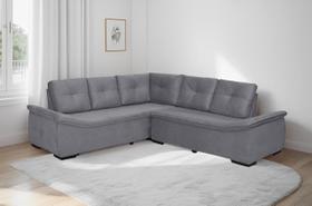 sofá de canto new alphaville 4 lugares pluma cinza - Sofá Casa