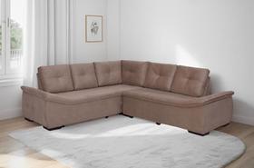 Sofá de Canto New Alphaville 4 Lugares Suede Castor