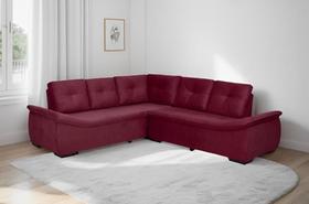 Sofá de Canto New Alphaville 4 Lugares Suede Vinho