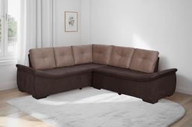 Sofá de Canto New Alphaville 5 Lugares Suede Castor l Café