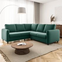 Sofá de Canto Orquídea 5 Lugares em Veludo CabeCasa MadeiraOriginals Sofá de Canto Orquídea 5 Lugares em Veludo CabeCasa MadeiraOriginals