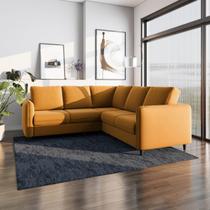 Sofá de Canto Orquídea 5 Lugares em Veludo CabeCasa MadeiraOriginals Sofá de Canto Orquídea 5 Lugares em Veludo CabeCasa MadeiraOriginals