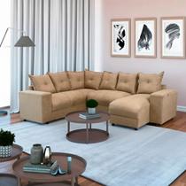 Sofá de Canto Para Sala Tecido Suede Macio Bege 607 Áustria