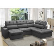 Sofá de Canto Ret c/Chaise Ferguile Bahamas - Grafite Sofá de Canto Ret c/Chaise Ferguile Bahamas - Grafite