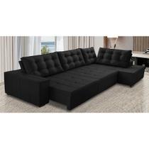 Sofá de Canto Retrátil e Reclinável com Molas 3,00x2,00 LD Jacke Suede Preto Madelina Decor Sofá de Canto Retrátil e Reclinável com Molas 3,00x2,00 LD Jacke Suede Preto Madelina Decor