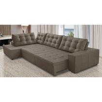 Sofá de Canto Retrátil e Reclinável com Molas 3,00x2,00 LE Jacke Suede Capuccino Madelina Decor Sofá de Canto Retrátil e Reclinável com Molas 3,00x2,00 LE Jacke Suede Capuccino Madelina Decor