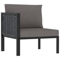 Sofá de canto seccional vidaXL para jardim e pátio, antracite, rattan Sofá de canto seccional vidaXL para jardim e pátio, antracite, rattan