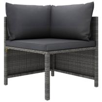 Sofá de canto secional ao ar livre vidaXL Grey Poly Rattan