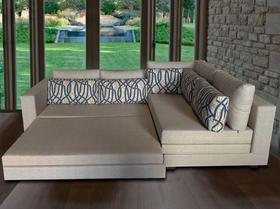 Sofá de Canto SFC_MA 010 que se Transforma em Sofá Cama de Casal Resistente e Confortável em Aquablock Karsten Sofá de Canto SFC_MA 010 que se Transforma em Sofá Cama de Casal Resistente e Confortável em Aquablock Karsten