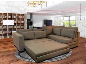 Sofá de Canto SFC_MA 05 que se Transforma em Sofá Cama de Casal Resistente e Confortável em Sarja Sofá de Canto SFC_MA 05 que se Transforma em Sofá Cama de Casal Resistente e Confortável em Sarja