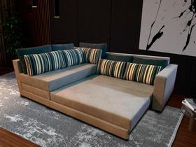 Sofá de Canto SFC_nu 07 Com Mola Ensacada que se Transforma em Sofá Cama de Casal Resistente e Confortável em Aquablock Karsten Sofá de Canto SFC_nu 07 Com Mola Ensacada que se Transforma em Sofá Cama de Casal Resistente e Confortável em Aquablock Karsten