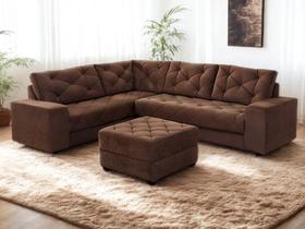 Sofa de Canto Siena Uniao Estofados Veludo Marrom Sofa de Canto Siena Uniao Estofados Veludo Marrom