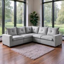 Sofá de Canto Tera Luxo Reclinável 2,62x2,62m Bom Pastor