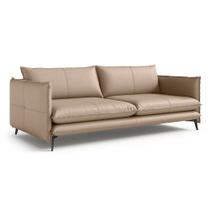 Sofá de Couro 2 Lugares Dijon 200cm Off White- Touro e Cia