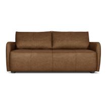 Sofá de Couro 2 Lugares Vitória 1,60 cm Marrom Camel Sofá de Couro 2 Lugares Vitória 1,60 cm Marrom Camel