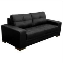 Sofá de Couro 3 Lugares Sala de Estar Monblanc 210cm Preto Touro e Cia Sofá de Couro 3 Lugares Sala de Estar Monblanc 210cm Preto Touro e Cia