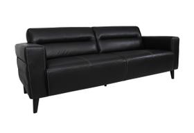 Sofá de Couro Belmont 3 lugares Preto Sofá de Couro Belmont 3 lugares Preto