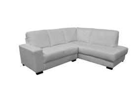 Sofá de Couro Canto Marrocos 2 lugares com Chaise Direita Branco Pigmentado - Mempra Design Sofá de Couro Canto Marrocos 2 lugares com Chaise Direita Branco Pigmentado - Mempra Design