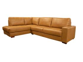 Sofá de Couro Canto Marrocos 3 lugares com Chaise Esquerda Caramelo - Mempra Design Sofá de Couro Canto Marrocos 3 lugares com Chaise Esquerda Caramelo - Mempra Design