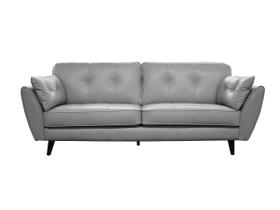 Sofá de Couro Dallas 3 Lugares Grizzy - Mempra