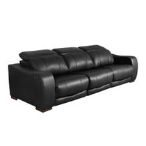 Sofá de Couro Elétrico Reclinável e Retrátil 3 Lugares Confortline Preto- Touro e Cia Sofá de Couro Elétrico Reclinável e Retrátil 3 Lugares Confortline Preto- Touro e Cia