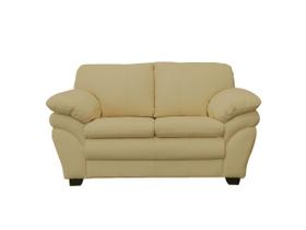 Sofá de Couro Gana 2 lugares Bege Ivory - Mempra Design