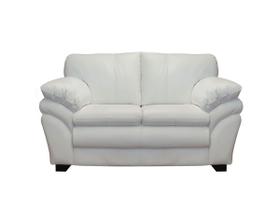 Sofá de Couro Gana 2 lugares Branco Pigmentado - Mempra Design