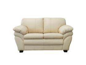 Sofá de Couro Gana 2 lugares Manteiga Pigmentado - Mempra Design