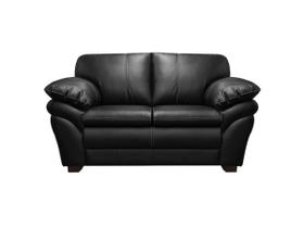 Sofá de Couro Gana 2 lugares Preto Pigmentado - Mempra Design