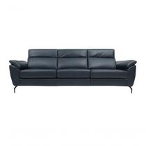Sofá De Couro Hannover 3 Lugares Blue Bicolor 2,78 M - Mempra Sofá De Couro Hannover 3 Lugares Blue Bicolor 2,78 M - Mempra