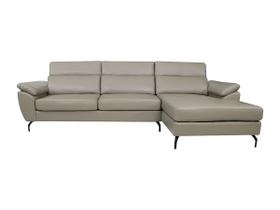 Sofá de Couro Hannover 3 lugares com Chaise Baú Direita - Avelã Sofá de Couro Hannover 3 lugares com Chaise Baú Direita - Avelã