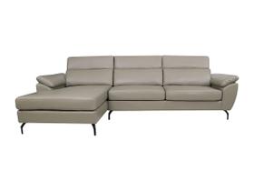 Sofá de Couro Hannover 3 lugares com Chaise Baú Esquerda - Avelã Sofá de Couro Hannover 3 lugares com Chaise Baú Esquerda - Avelã