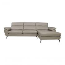 Sofá De Couro Hannover 3 Lugares Com Chaise Direita - Avelã Sofá De Couro Hannover 3 Lugares Com Chaise Direita - Avelã