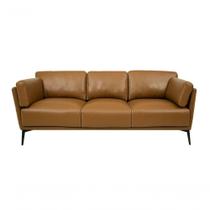 Sofá De Couro Lexus 3 Lugares Brown Mempra Sofá De Couro Lexus 3 Lugares Brown Mempra