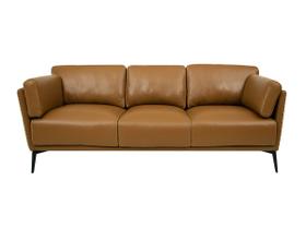 Sofá de Couro Lexus 3 Lugares Brown - Mempra
