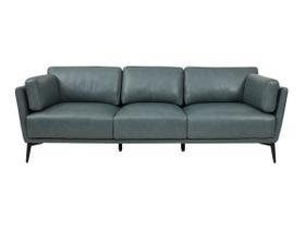 Sofá de Couro Lexus 3 Lugares Couro Turquese - Mempra