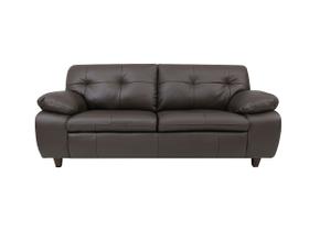 Sofá de Couro Marselha 3 lugares Marrom Pigmentado - Mempra
