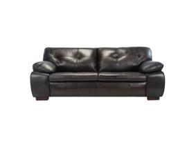 Sofá de Couro Marselha 3 lugares Preto Iguana - Mempra