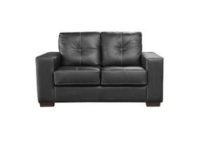 Sofá de Couro Punto 2 Lugares Preto Pigmentado - Mempra Design