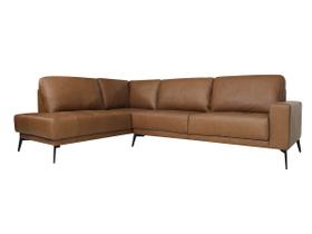 Sofá de Couro Rubi 3 lugares com Chaise Esquerda Soft Mel - Mempra Design Sofá de Couro Rubi 3 lugares com Chaise Esquerda Soft Mel - Mempra Design