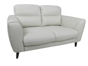 Sofá de Couro Vitória 2 Lugares Off White